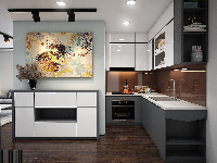 Model 3dsmax Thiết kế nội thất phòng khách - ngủ - bếp